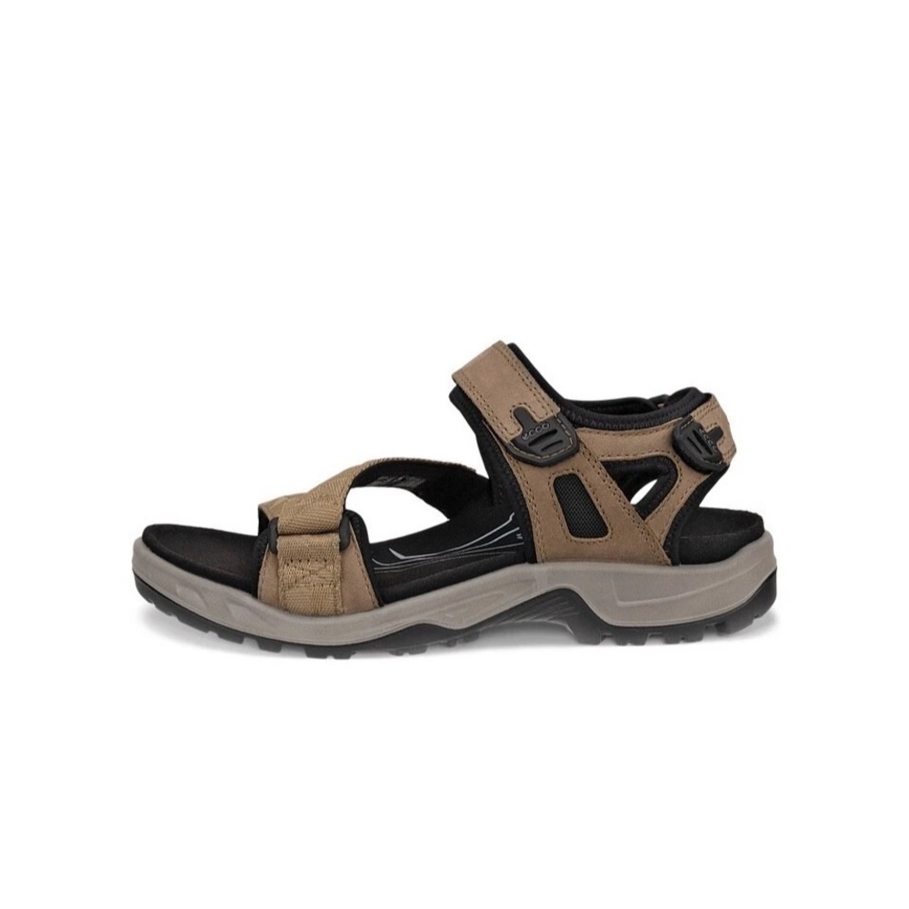 Ecco Men's Tan and Black Sandals